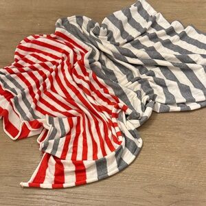 Banana Republic Red and Gray Striped Scarf
